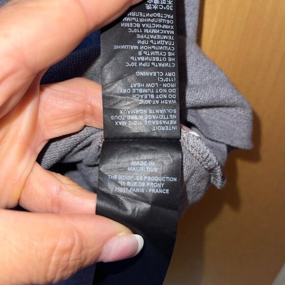 The Kooples Mens Polo Shirt Size Small Gray Short Sleeve Pure Cotton New - Picture 7 of 10